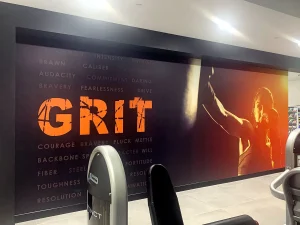 Fitness branding wallcovering